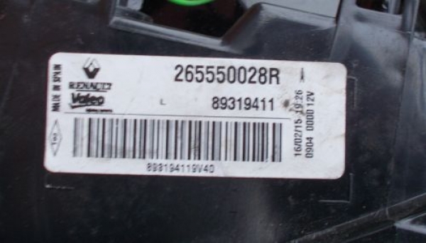 Renault - Megane - Kombi - (2009 - 2012) - Oświetlenie / Lampa tylna lewa wewnętrzna