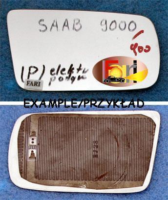 Saab - 9000 - 5 drzwi - (1984 - 1996) - Lusterka / Wkład prawego elektrycznego