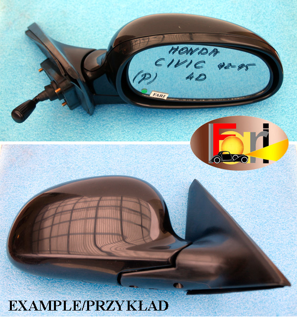 Honda - Civic - 4 drzwi - (1991 - 1996) - Lusterka / Prawe ręczne wewnętrznie regulowane